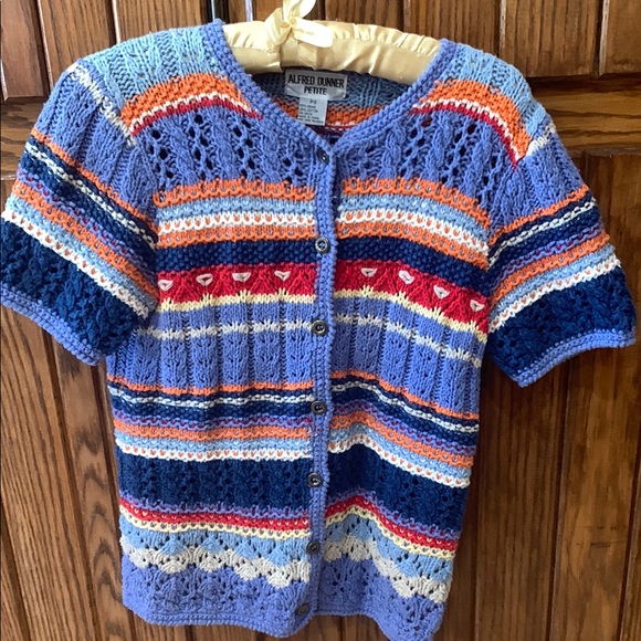 Alfred Dunner Sweaters - Alfred Dunner Multicolor Knit Button-Up
Women Petite Small Cardigan